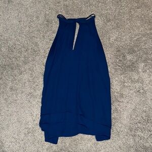 Elegant Navy Blue Halter Dress